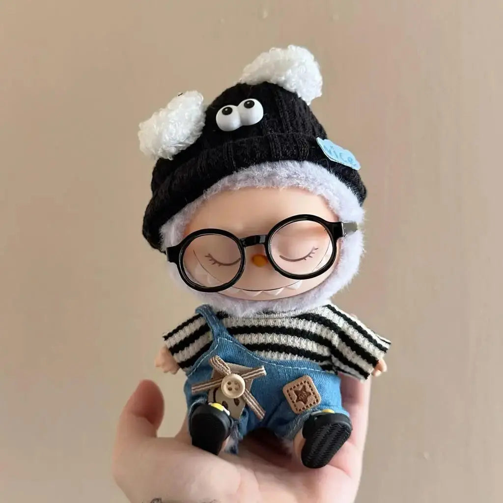 👕 Striped Sweater for 17 cm Labubu Doll – Inspired by K-Pop EXO Fashion