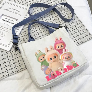 👜 Sac à bandoulière en toile Labubu – Le tote bag mignon qui vous suit partout !