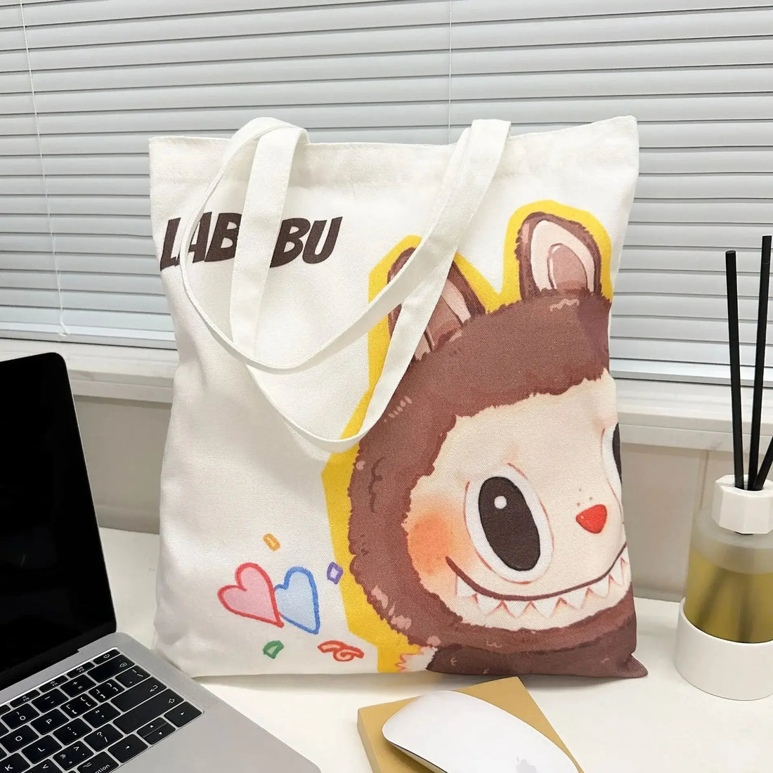 👜 Kawaii Labubu Canvas Bag – The cartoon accessory that boosts your style!