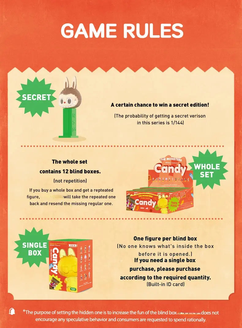 🍬 LABUBU Monsters Candy Figure – Anime Mystery Box