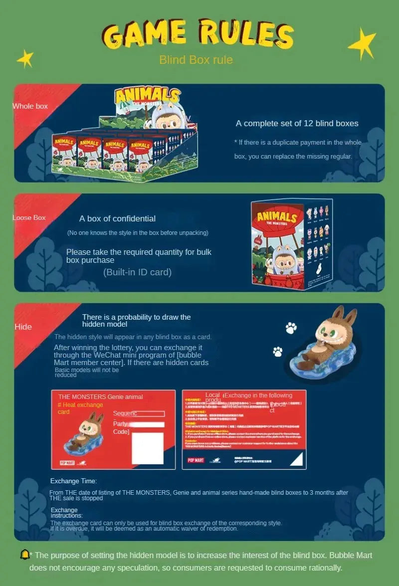 🌈 Kawaii Labubu Figures – Animal Mystery Box