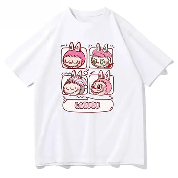 đ T-shirt Femme Graffiti Labubu â Style DĂ©contractĂ© Y2K