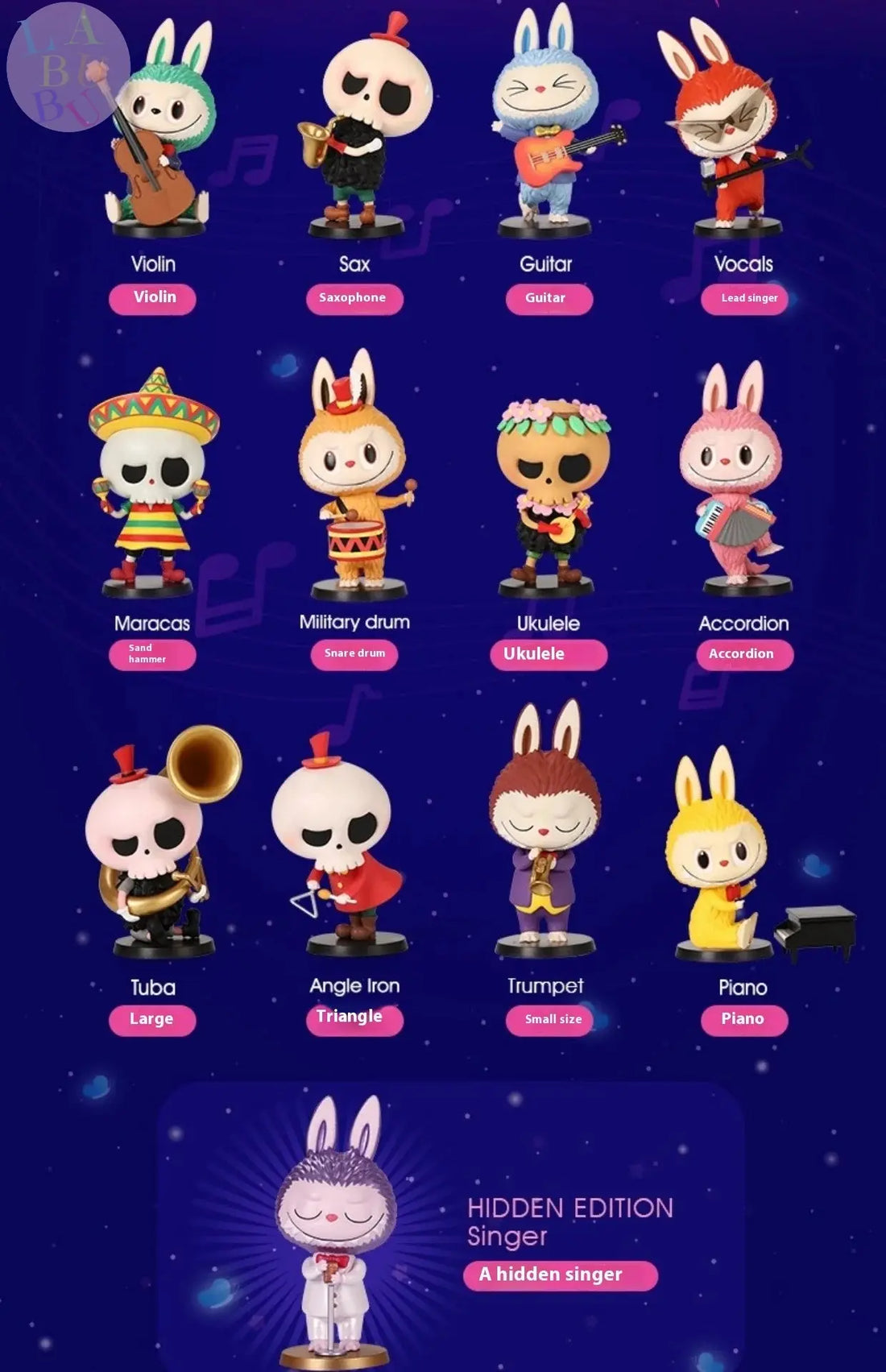 🎶 Labubu – Figurine Collectible Concert Forest