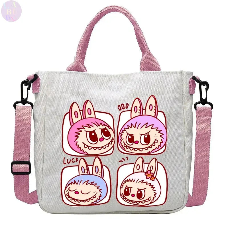 👜 Sac à bandoulière en toile Labubu – Le tote bag mignon qui vous suit partout !